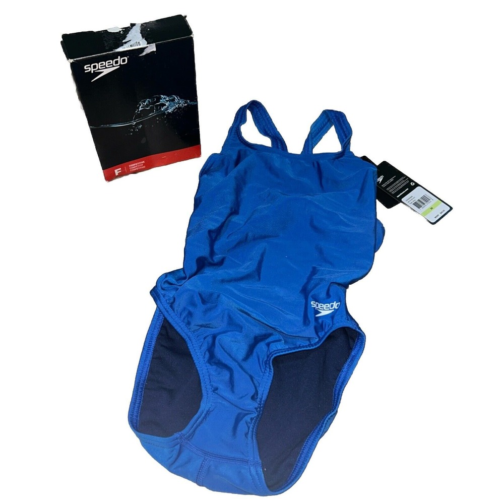 Size 30 Speedo Women's Swimsuit One Piece Prolt Super Pro Solid Adult, Blue‎